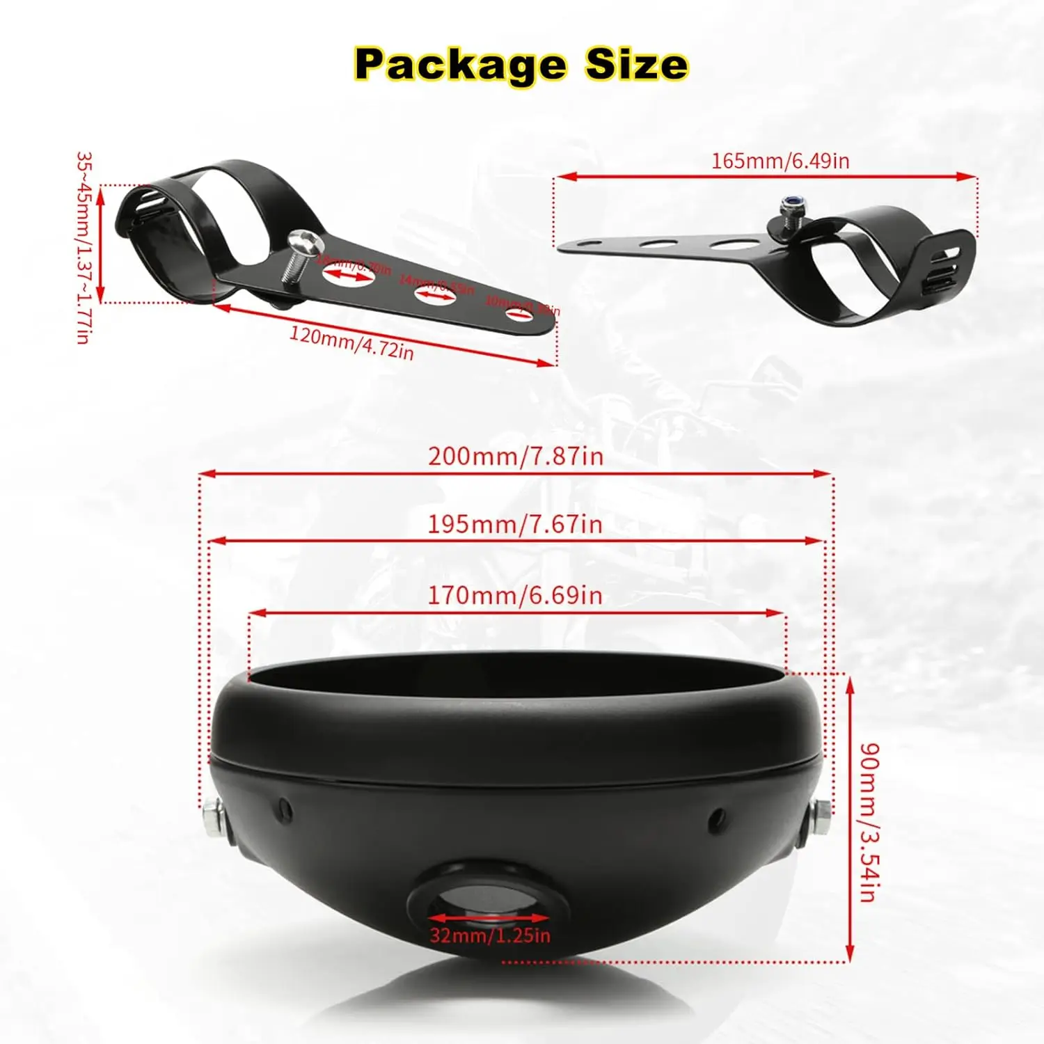 غطاء مثبت لسكن المصباح الأمامي للدراجة النارية ، حامل ريترو 7 "، غلاف مصباح أمامي ليد ، قاعدة مصباح أمامي معدلة ، غلاف دائري