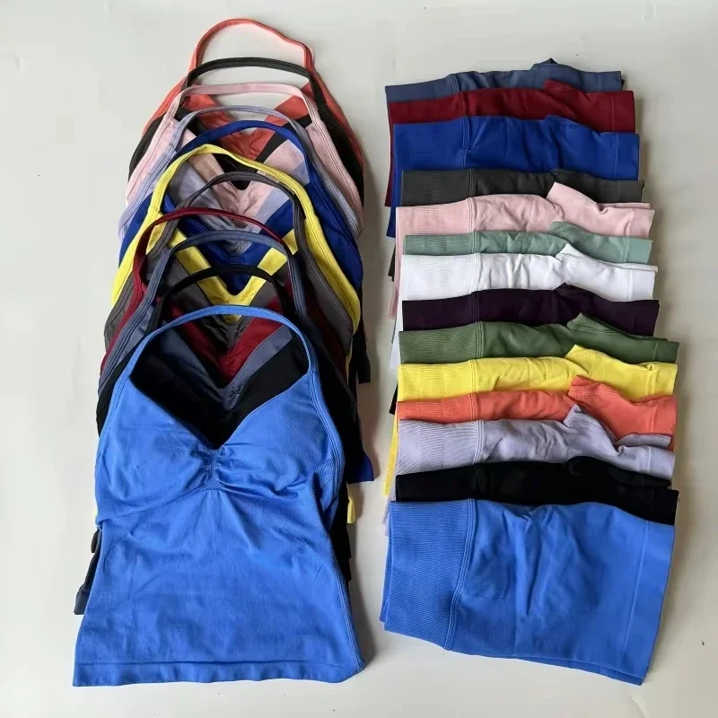 تأثير السراويل مجموعات سلس اليوغا مجموعة النساء 2 قطع الرسن الرياضة الصدرية و قطب بعقب سراويل رياضية الدعاوى تجريب الملابس الزي