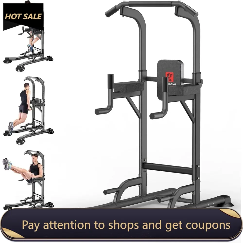 

Power Tower Adjustable Height Pull Up & Dip Station Multi-Function Home Strength Training Fitness Workout Station for Home Gym