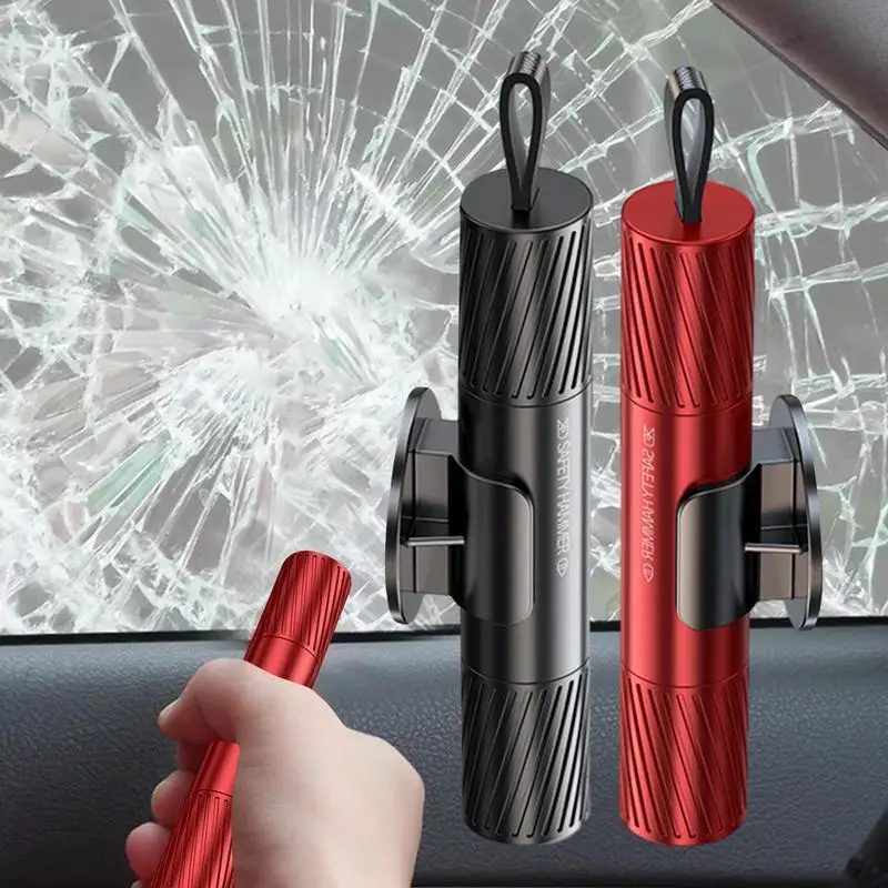 

Car Safety Hammer Auto Emergency Glass Window Breaker Seat Belt Cutter Life-Saving Car Emergency Aluminum Alloy Escape Hammer