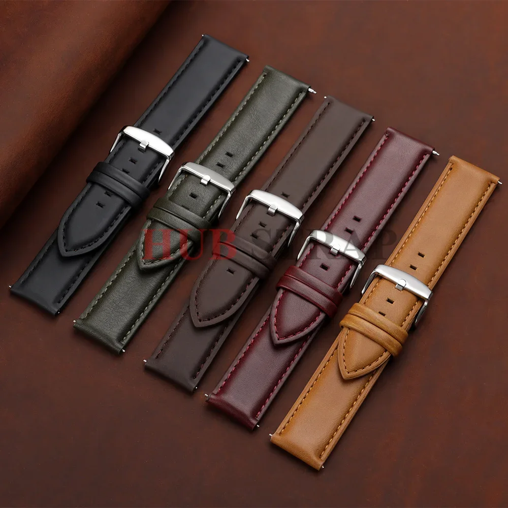 18mm 20mm 22mm Schnellverschluss Echtleder-Uhrenarmband für DW für Omega Schwarz Braun Rot Dornschließe Uhrenzubehör – Detail 9
