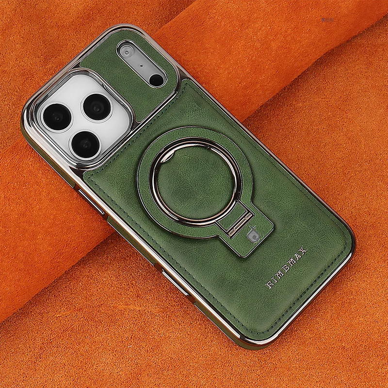 Magnetic Bracket Leather Phone Case For iPhone 11 12 13 14 15 16 17 18 Pro Max 16 Plus Wireless Charging Shockproof Cover