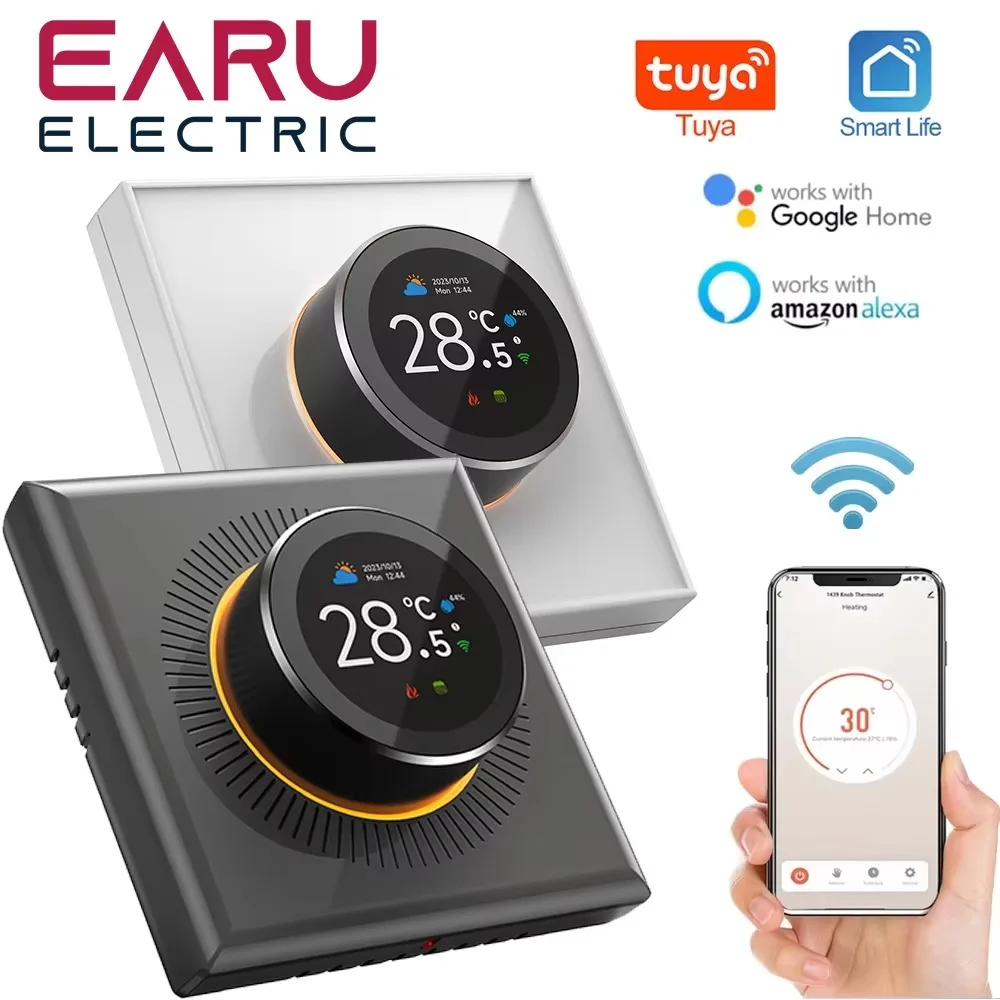 

EARU Tuya Wi-Fi умная ручка контроллер температуры цифровой дисплей электрический подогрев пола водяной газовый котел для Alexa Google Home