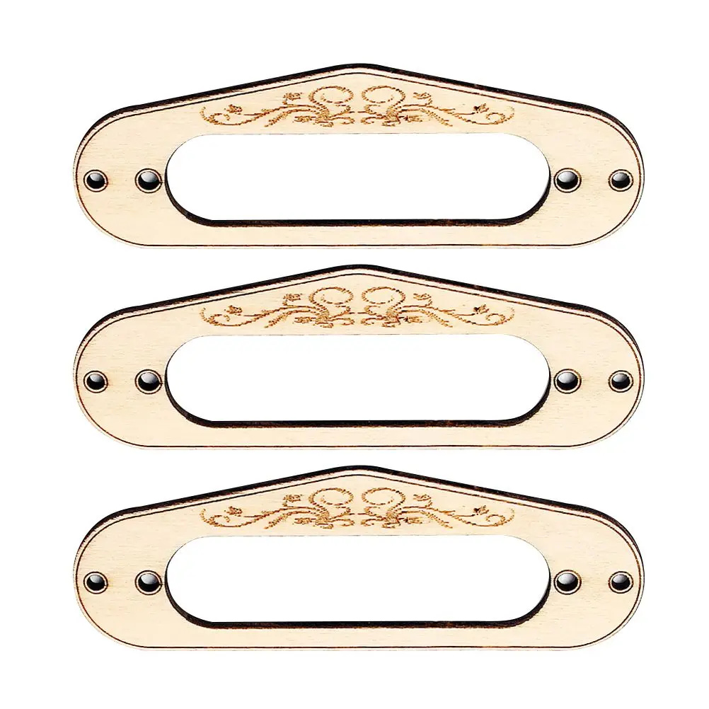 

3 Pcs Maple Pickup Frame for Guitar Single Coil Mounting Ring Durable Fine Workmanship Replacement Parts
