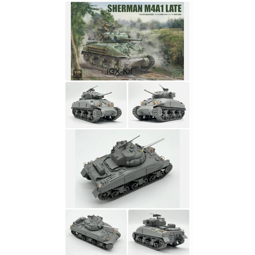 

Border BT056 1/35 Scale Sherman M4A1 Late Tank Vehicle Plastic Assembly Model Building Kit Hobby Craft
