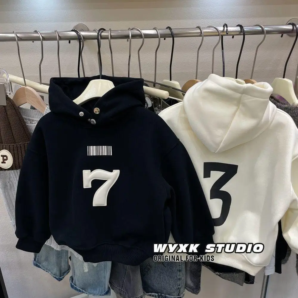 

Children Hoodies Korean Fashion Pullover Sweatshirt Girls Boy Kids Casual Clothes Tops 2 3 4 5 6 7 8 T 2025 New