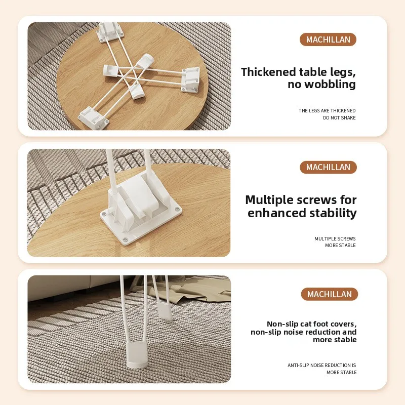 Folding Round Side Table Cm Diameter Height Options Mdf Top Pvc Edge Banding No Assembly Compact Sofa Bedside Dining Modern Home