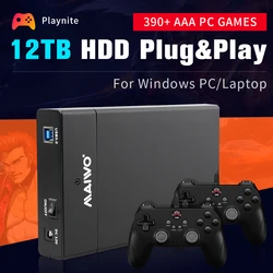AAA Large Game Console 12TB HDD with 390+ AAA PC Games Playnite External Hard Drive for PS4/PS3/PS2/PS1/Wii for Wins PC/Laptop