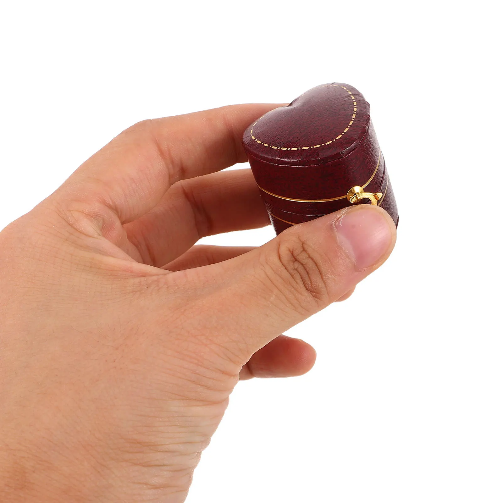 Vintage Mini Heart-Shaped Jewelry Box Portable Travel Organizer Wedding Ring Case Small Trinket Jewelry Box for Women