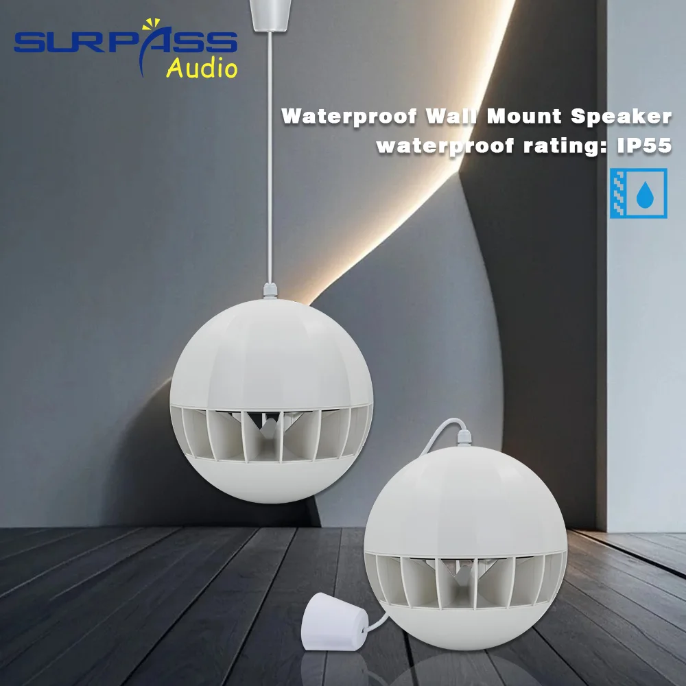 20W 8 inch Waterproof Wall Mount Speaker ABS Material for Outdoor Home Theater Background Sound System Ideal for Shop Restaurant