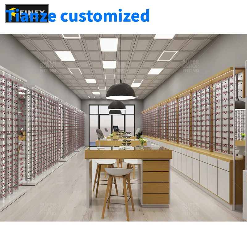 

(Customized) Design Wall Shelf Eyewear Display Glasses Display Showcase Glasses Display Cabinet Optical store