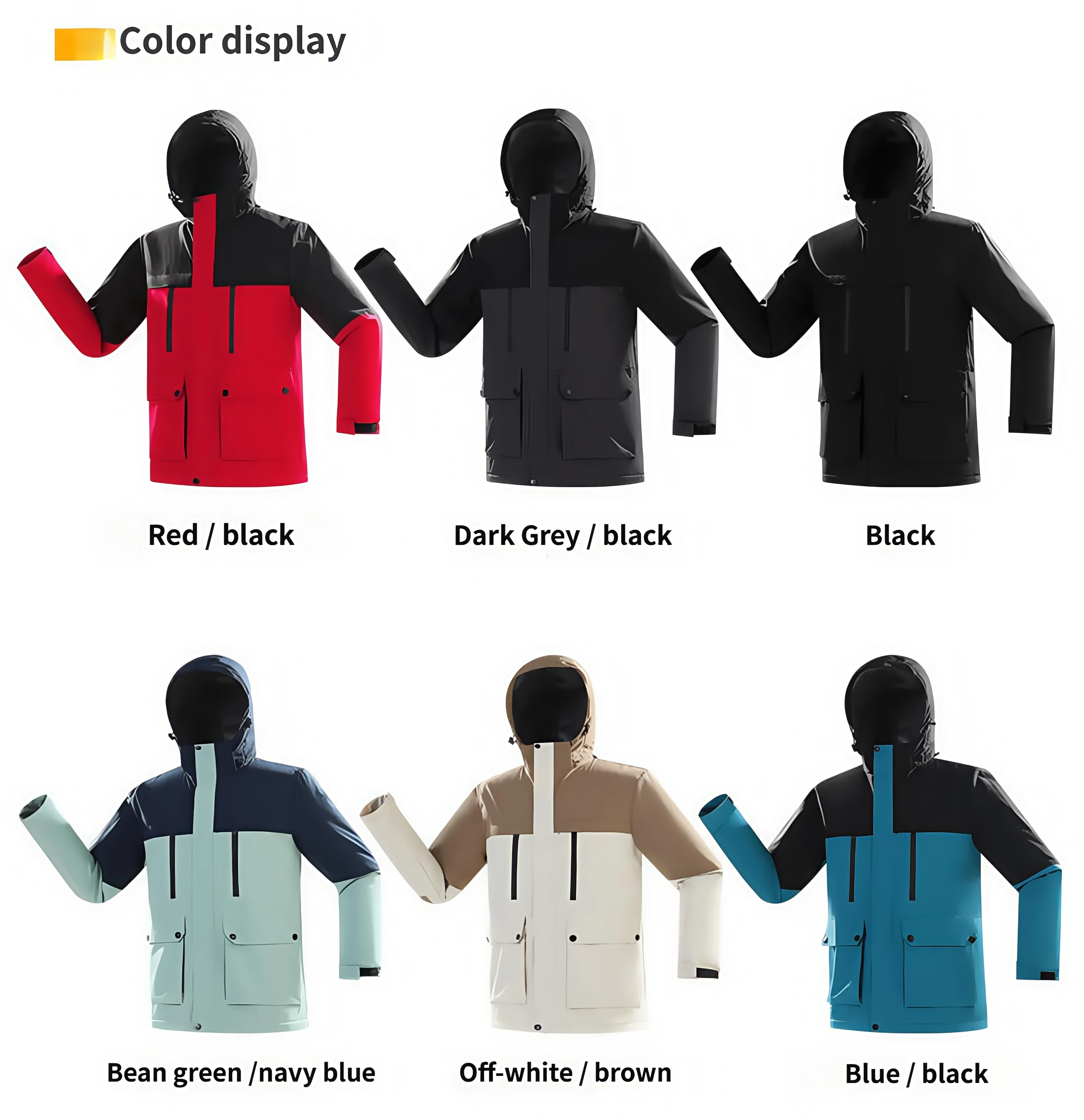 Outdoor travel  graphene heat-resistant  raincoat with fleece windproof and waterproof detachable cap workwear Climbing