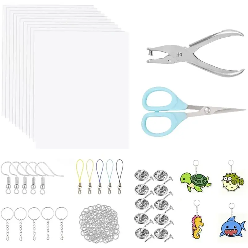 

Комплект брелоков B-Est Dink Sheets, 182 шт. Набор термоусадочных пластиковых листов для поделок, для ювелирных изделий, изготовления брошей с подвесками