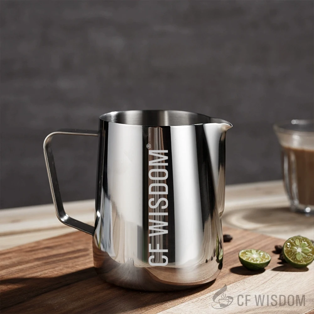 

Espresso Milk Pitcher 600ml Coffee Milk Frothing Jug, Sharp Spout Latte Art Pitcher with Wide Thick Handle