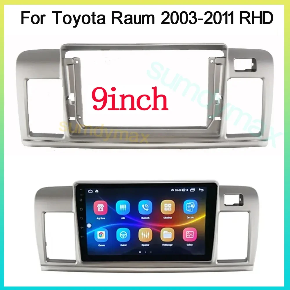 

9-дюймовая автомобильная панель для TOYOTA RAUM 2003-2011 двойная din Fascias, панель приборной панели, стерео автомобильная DVD-рамка, комплекты для встраивания