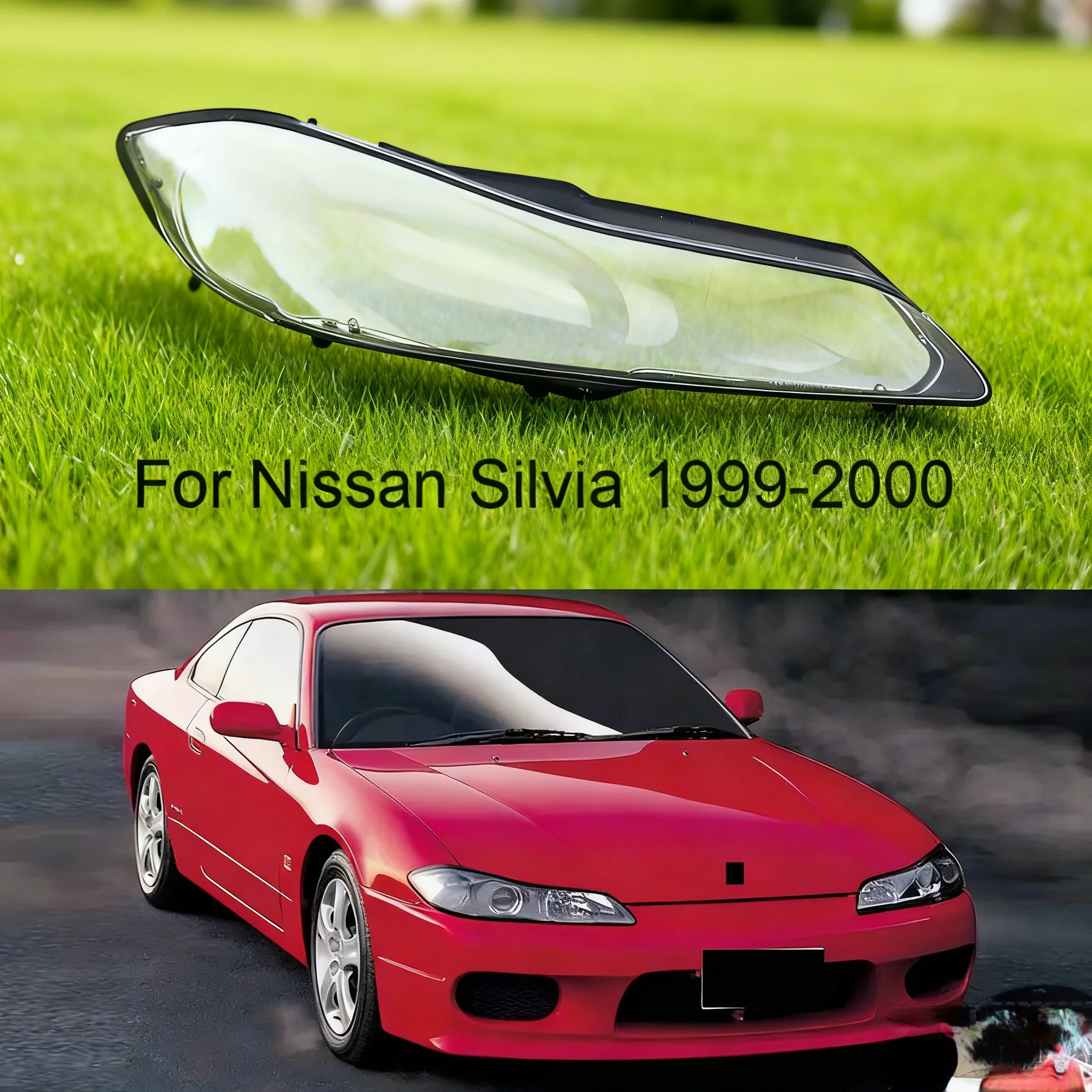 

Front Headlight Glass Cover Headlamps Transparent Shell Lens Case for Nissan Silvia S15 1999 2000