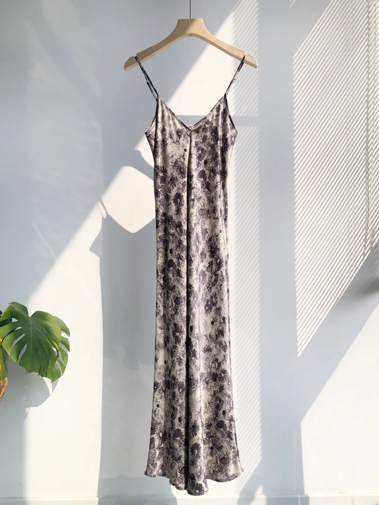 BirdTree 20MM 100% Moerbei Zijde Kalendula Print Jurk, Vrouw Zand Wassen Effen Satijn Bias-cut Slip Jurken, 2025 Nieuwe D57055JF