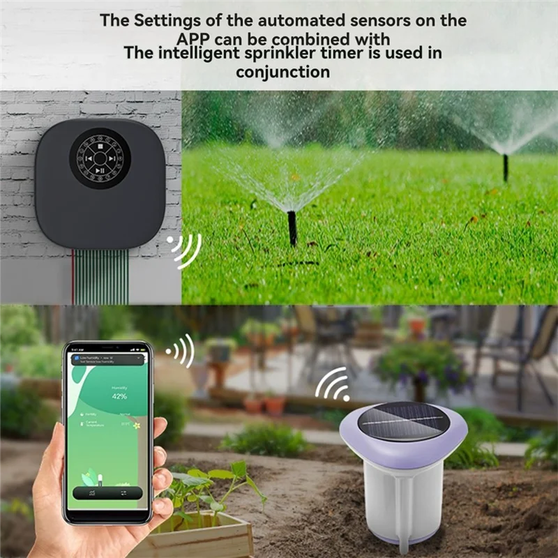 

B04B-Tuya Smart Zigbee датчик почвы тестер солнечной температуры и влажности почвы со шлюзом измеритель температуры и влажности посадки