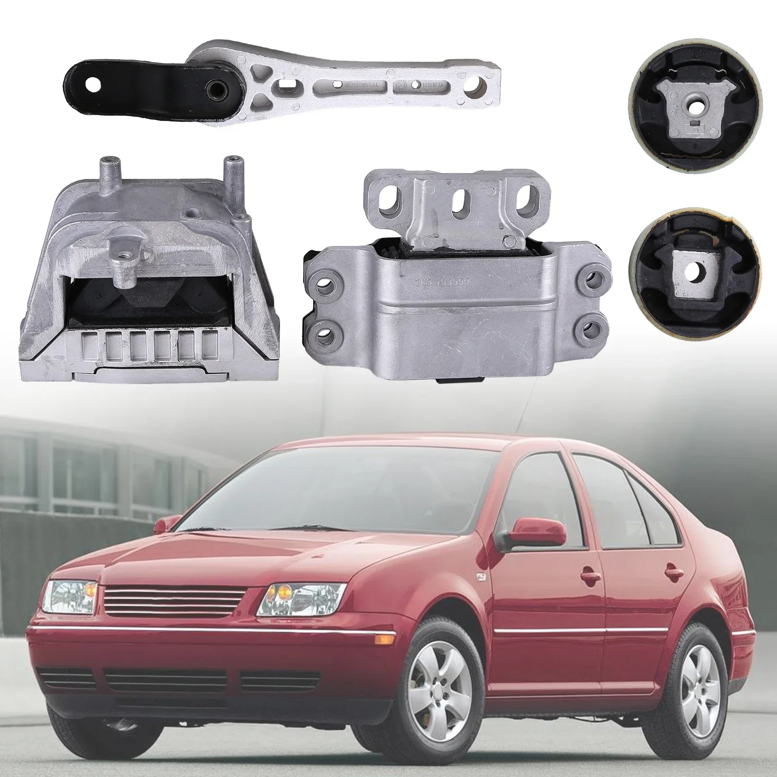 

Engine Motor & Transmission Mount Set 5PCS Compatible for 2005-2010 Volkswagen Jetta 2.5L