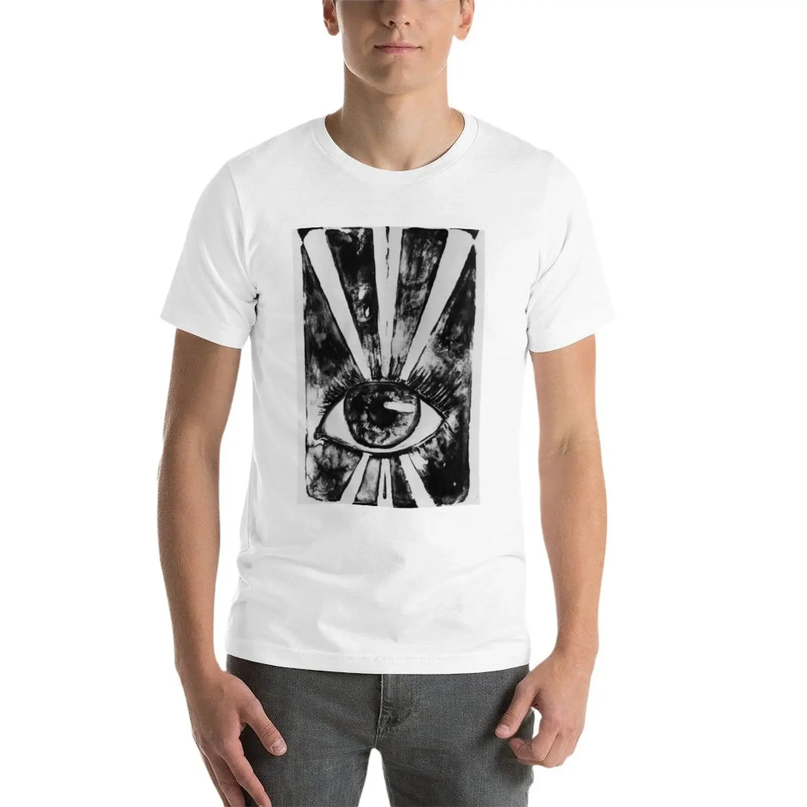 Camiseta con estampado de ojos para hombre, ropa bonita con estampado de animales, secado rápido