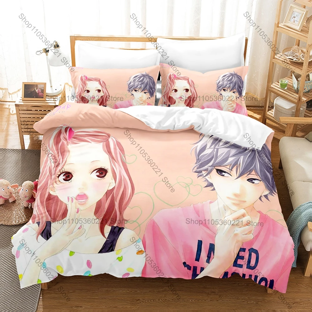 Light Pale Abstract Sakura Teen Campus Line Art 3Pcs Bedding Set Duvet Cover & Pillowcases Gentle Youth Home Textile