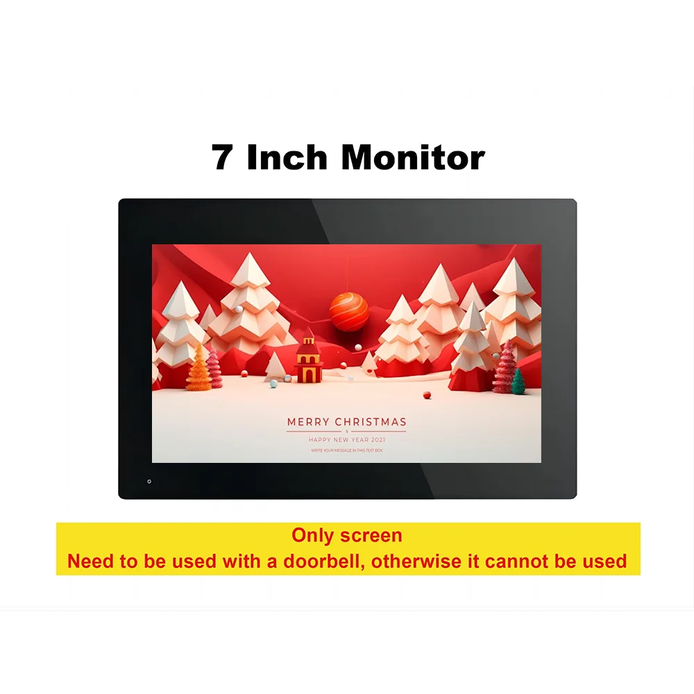 TUYA Smart 1080P 7 Inch  Color Touch Screen Wireless Wifi Video Doorbell Home Intercom Monitor Not a Set