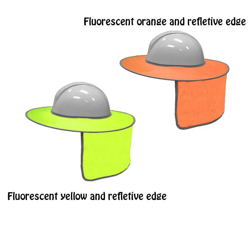 Safety Sun Shade Hat And Neck Shine Protection With Safety High Visibility Reflective Stripe
