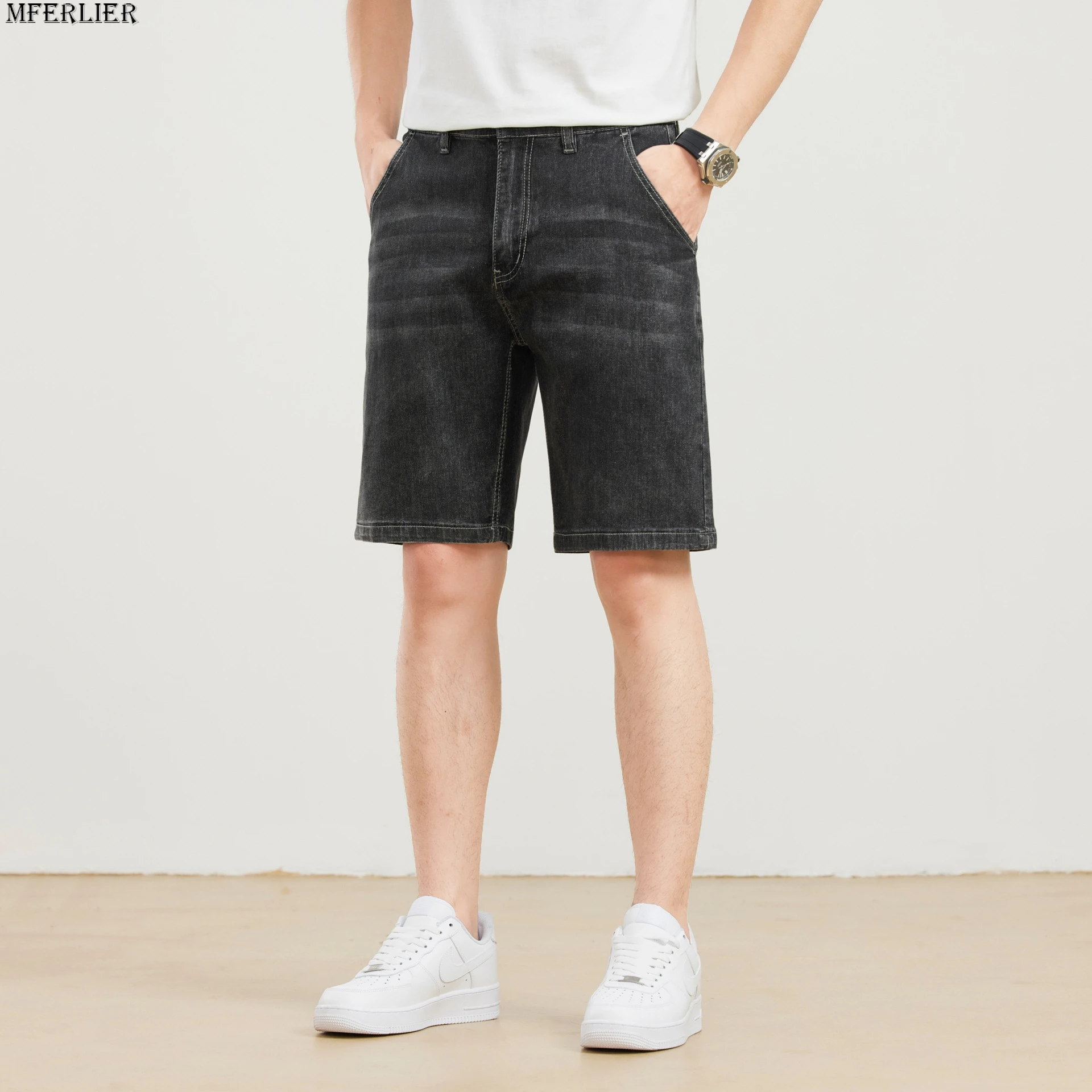 Men's plus denim shorts plus size loose trousers summer stretch man trousers big size trousers high-waisted shorts 11XL 12XL