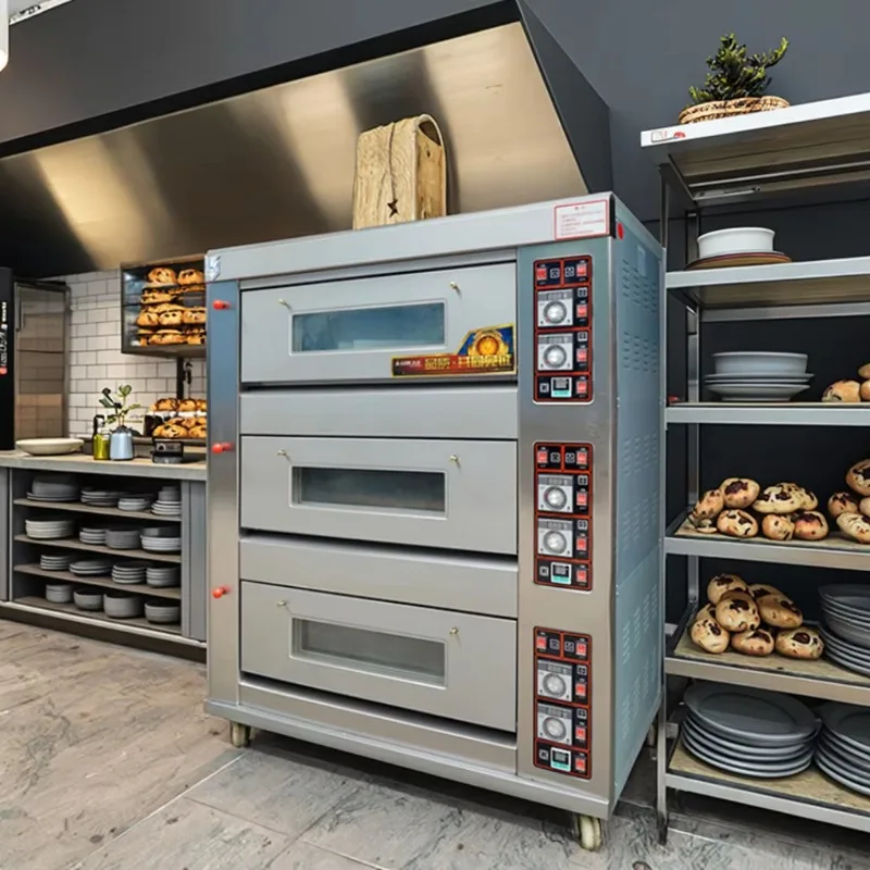 Commercial Dual   Cake Baking Oven Two Trays Bread Baking Oven Bread Making Equipment for Commercial Bakery Kitchen