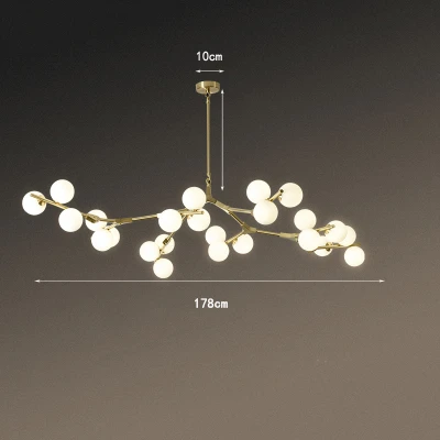 Nordic Zwart Gouden Hanger Licht Glas Led Kroonluchter Woonkamer Decoratie Eetkamer Slaapkamer Binnenverlichting