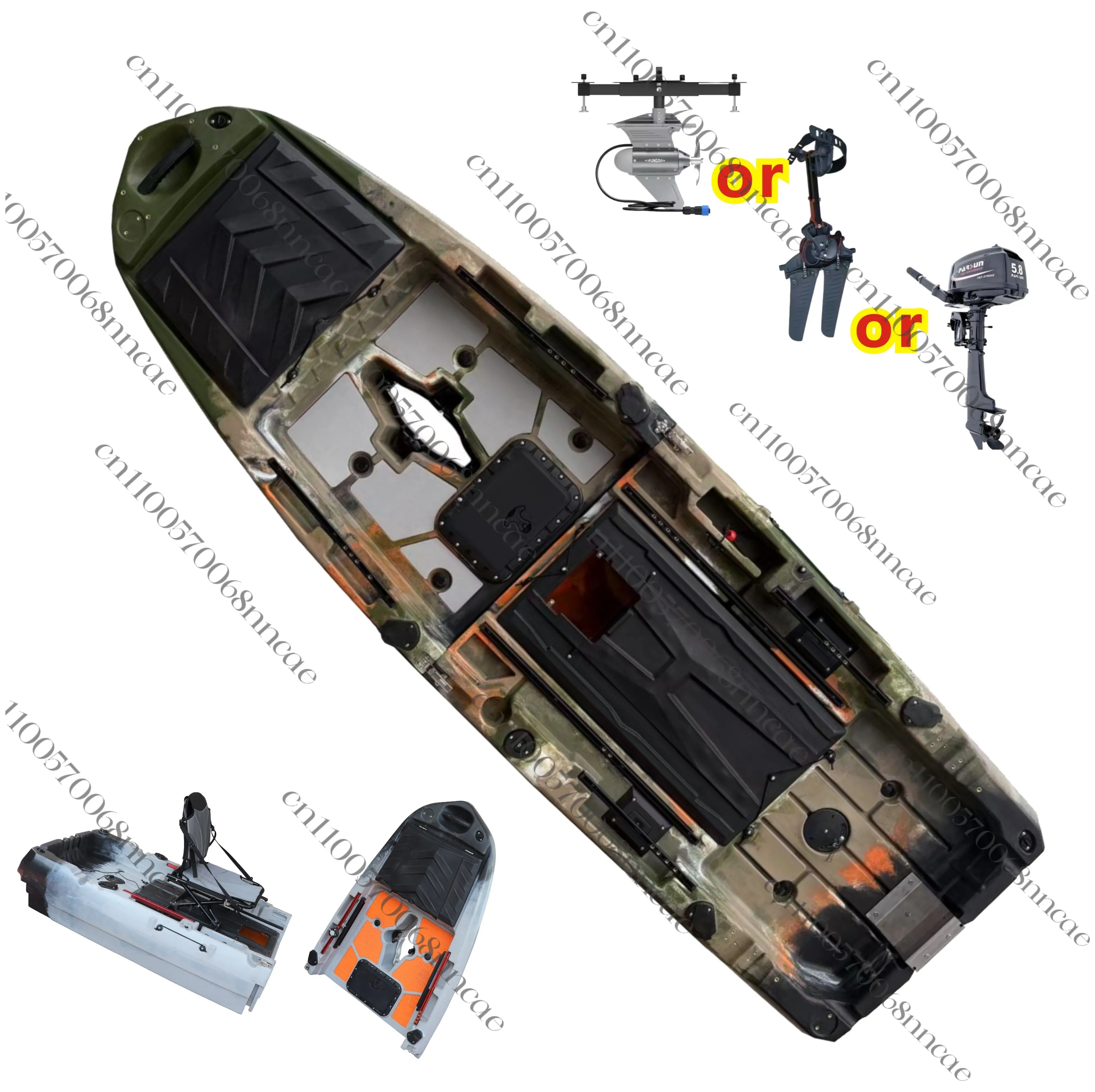 Hot Sale 1-Person Modular Kayak 2-Piece Pedal Drive Kayak Motor LLDPE Hull Material for Fishing 1-Year Warranty