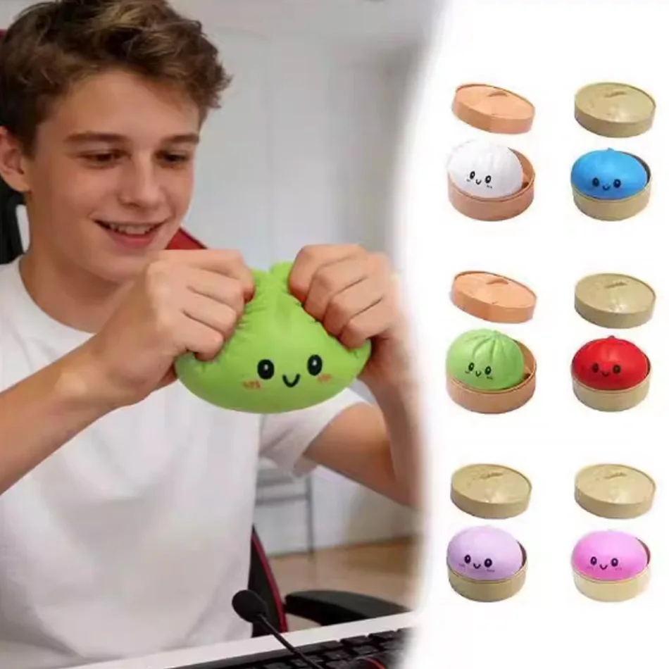 Juego de Juguetes Blandos Kawaii con Forma de Dumpling, Juguetes Antiestrés con Diseños de Cerdo, Pollo y Panda, Divertidos Juguetes para Apretar, Regalo para Niños