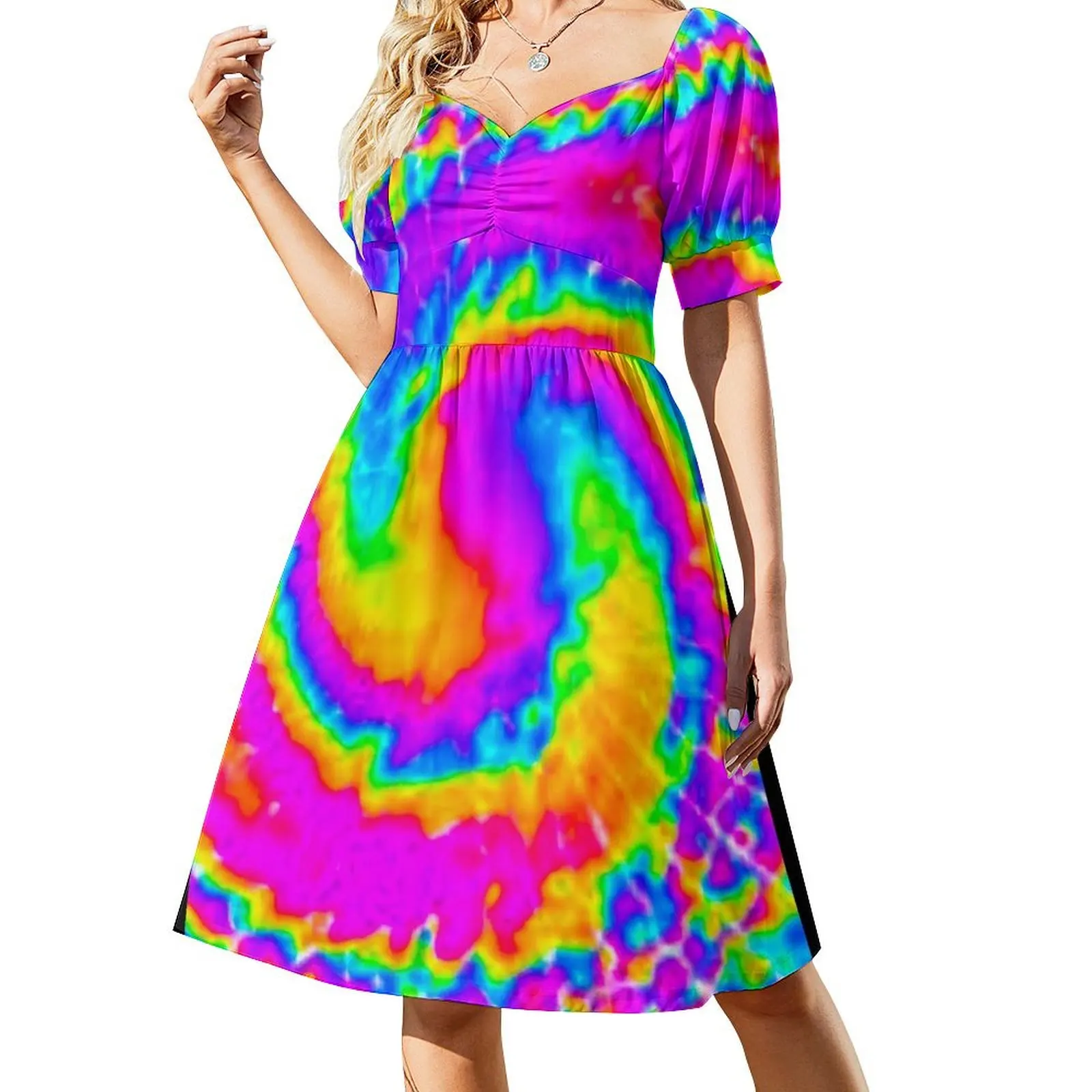 

Tie Dye is Life. Short Sleeved Dress dresses for woman 2025 Dress for girls birthday dress for women