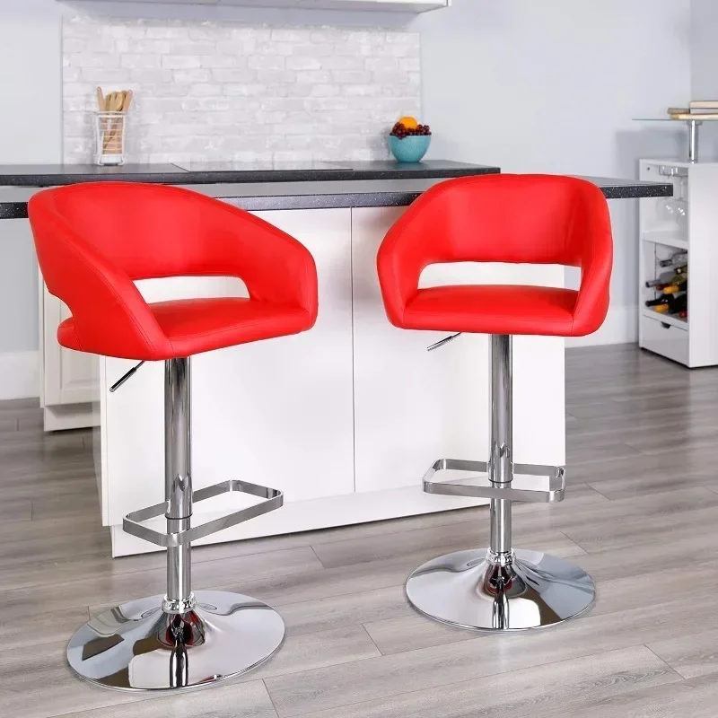 Erik Comfortable & Stylish Contemporary Barstool With Rounded Mid-Back And Foot Rest