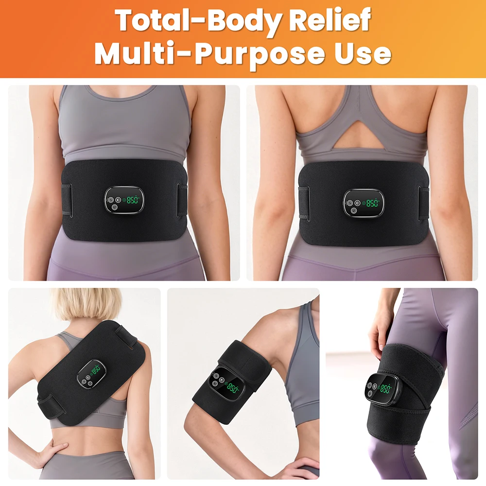Rechargeable 660nm 850nm NIR 60LEDs Abdominal Wrap LED Therapy Waist Belt Cordless Heated Pad Timing Control Back Shoulder Leg