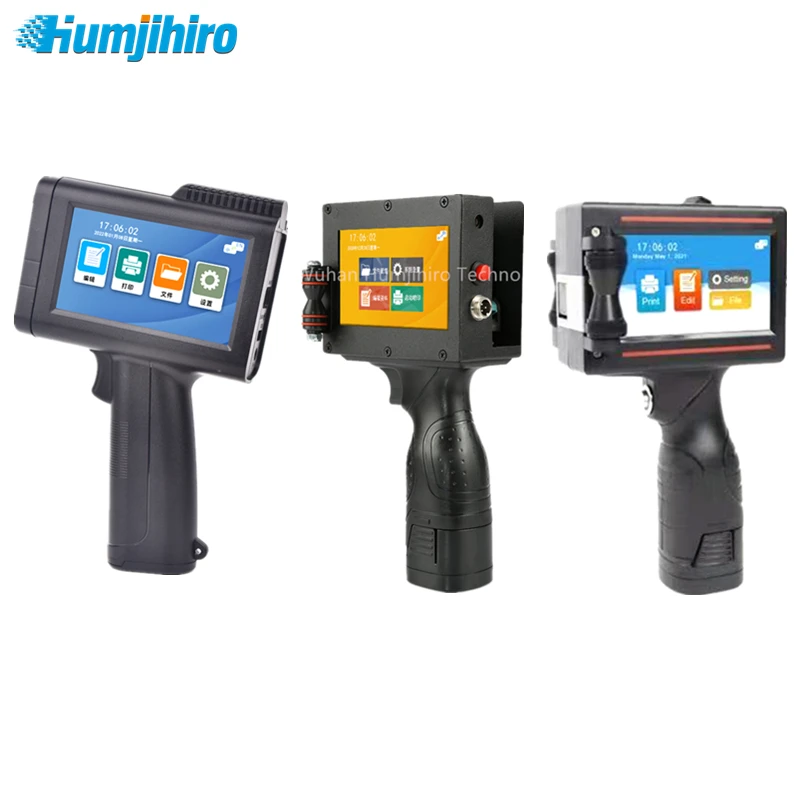 

HUMJIHIRO 12.7mm Handheld Mobile Portable Thermal Inkjet Printer with W6900K Variable QR Barcode CodeDate Number Logo ExpiryDate