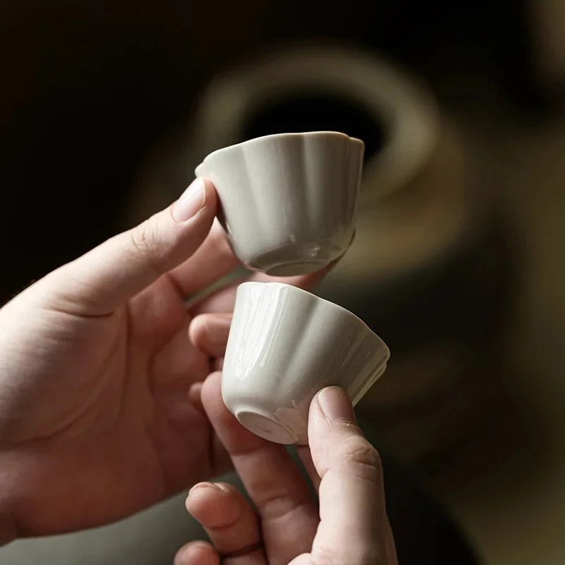 

Набор из 2 чашек для чая с глазурью под растительный пепел, элегантные чайные пиалы, чашки для дегустации, индивидуальные чашки, посуда для чаепития, 35 мл