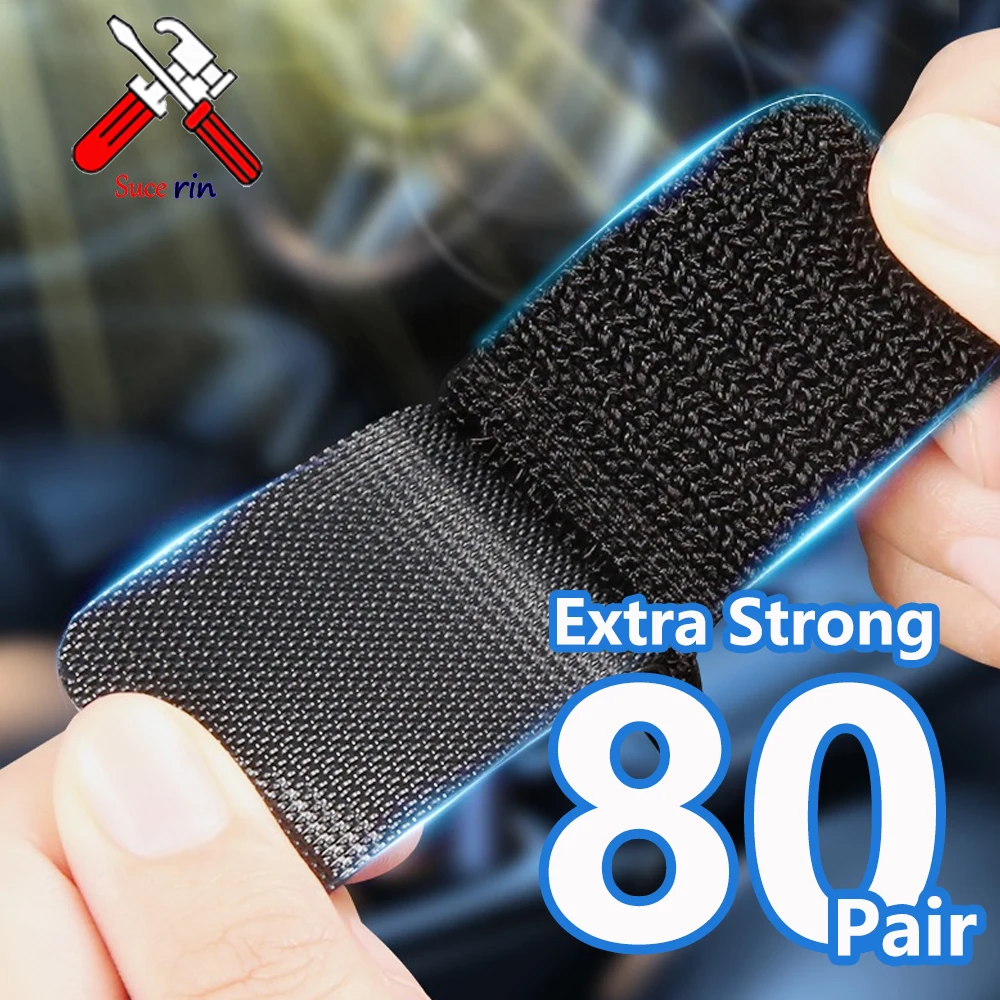 1-80Pair Extra Strong Self Adhesive Fastener Tape Carpet Fixing Sticker Double Side Hook-and-loop Fastener Auto Adhesive tape