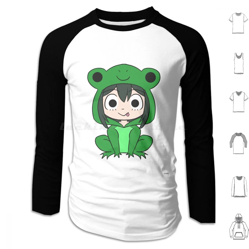 

Bnha Froppy In Frog Onesie Hoodie cotton Long Sleeve Bnha Buko No Hero Academia Mha Midoriya Izuku Todoroki Shouto Kirishima