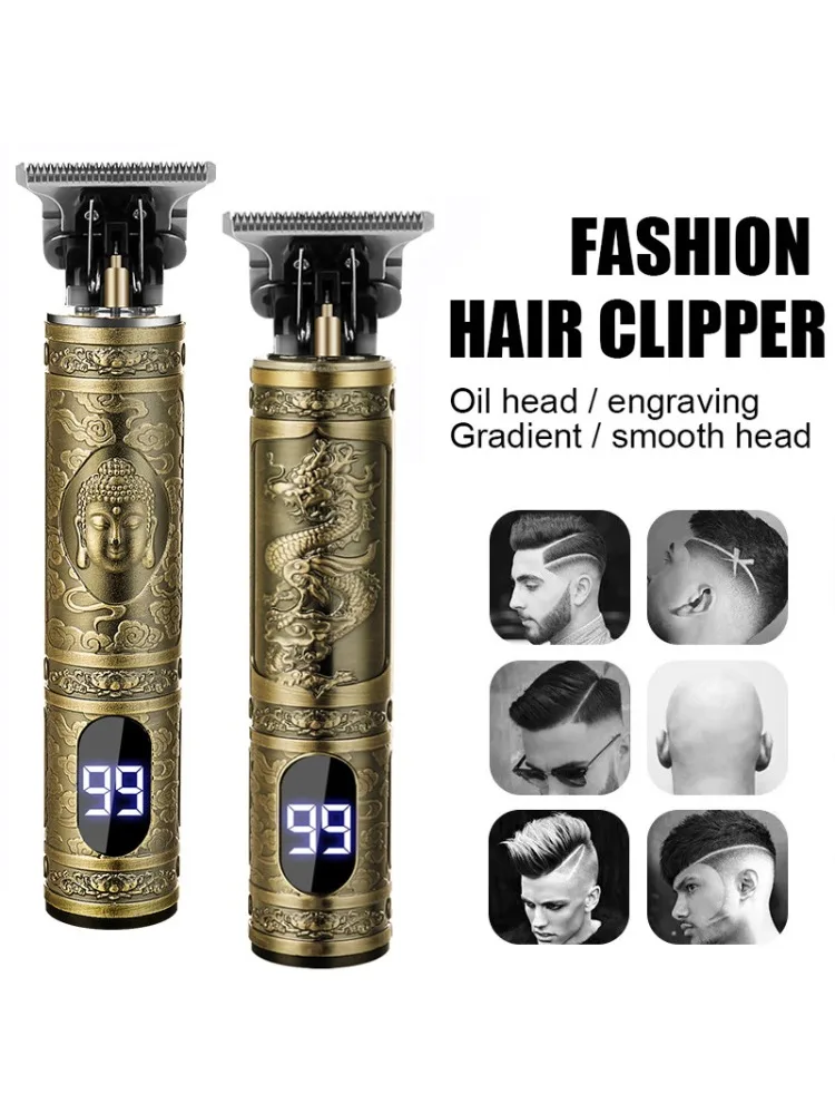 T9 Washable Hair Trimmer Men Cordless Electric Clipper USB Fast Charging Vintage Barber Shaver Portable Beard Hair Cutting