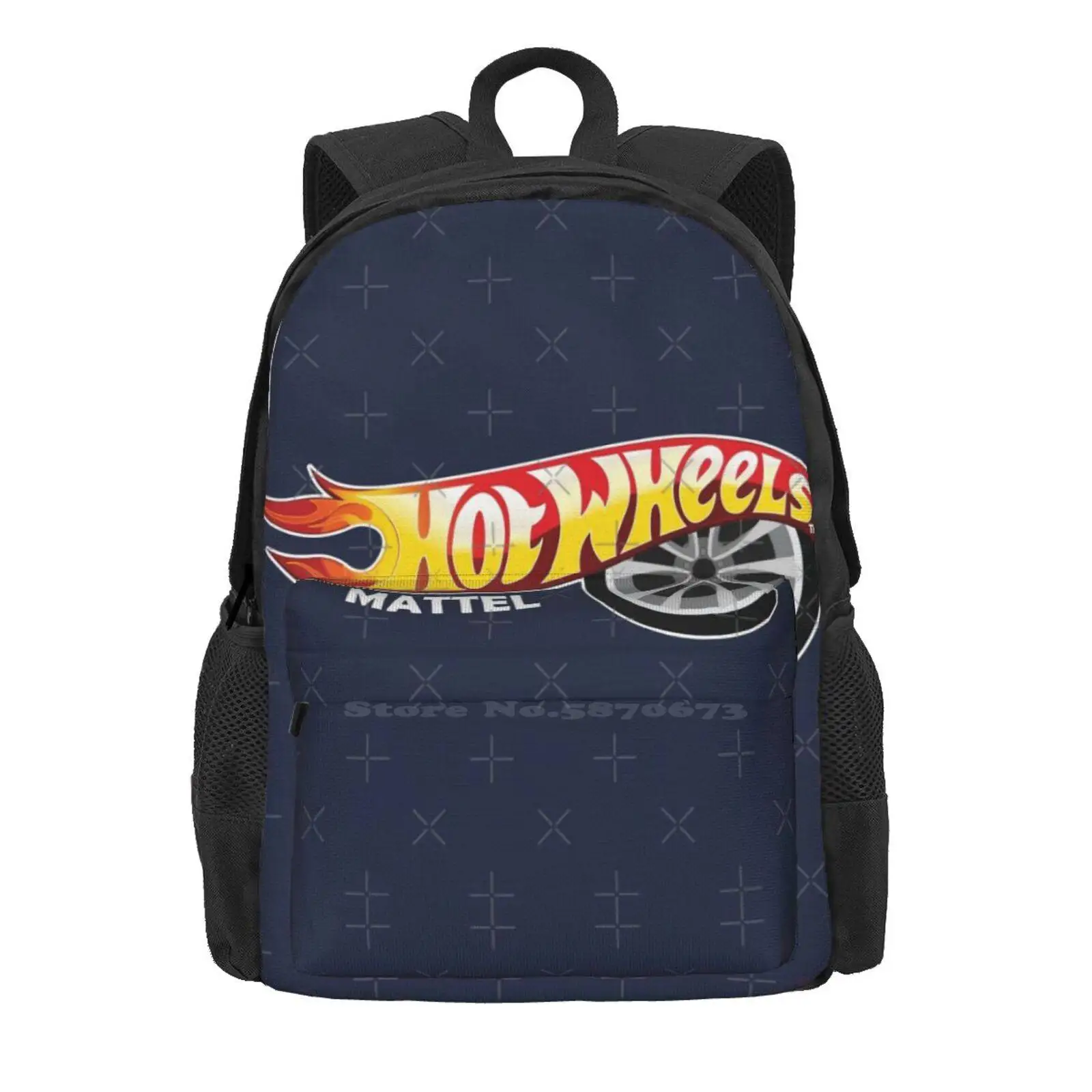 Teen College Student Backpack Laptop Travel Bags The Hot Wheel Cars Mattle Hot Cars Hot Car Racing Stickera Fan Art Kids Fanart