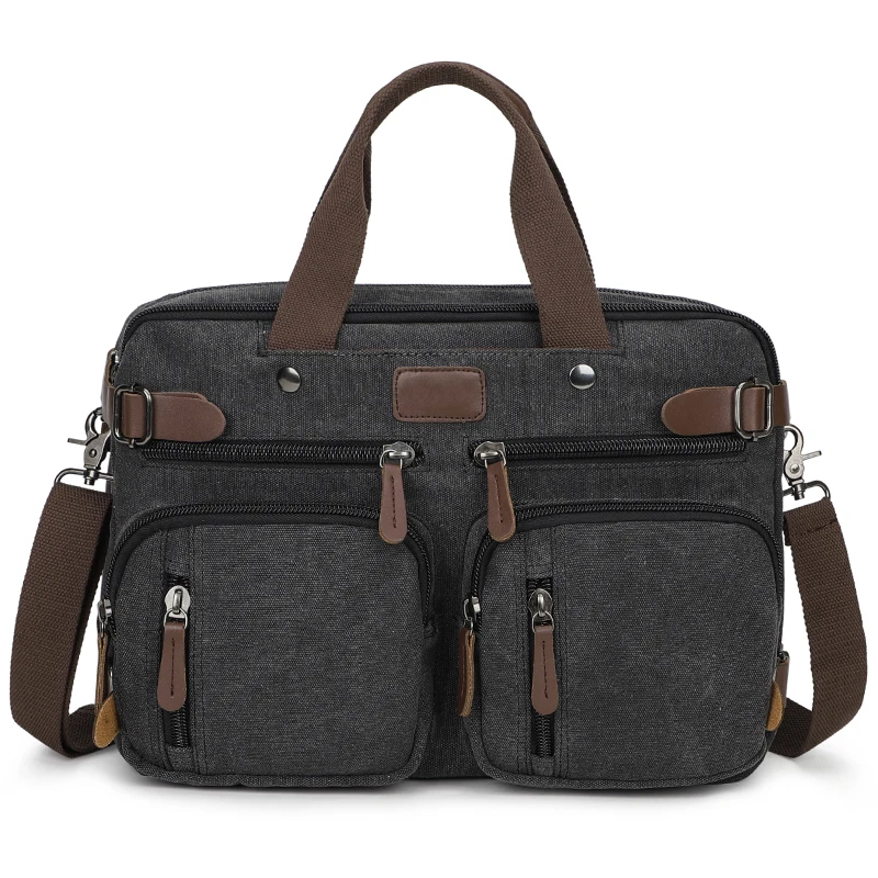 Convertible Backpack Men Laptop Messenger Bag Shoulder Bags Multifunctional Canvas Men Travel Handbag