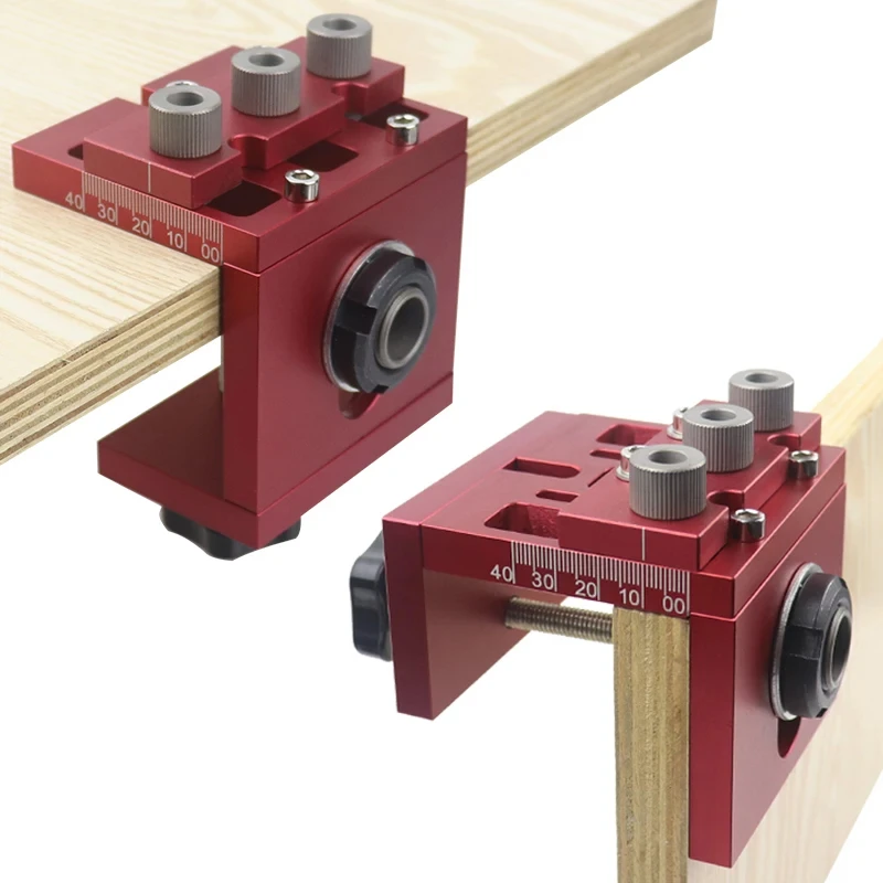 3 in 1 Woodworking Hole Puncher Locator Tool kit Drill Guide Clamp Aluminum alloy DIY  Carpentry Woodworking 1Set Dowelling Jig