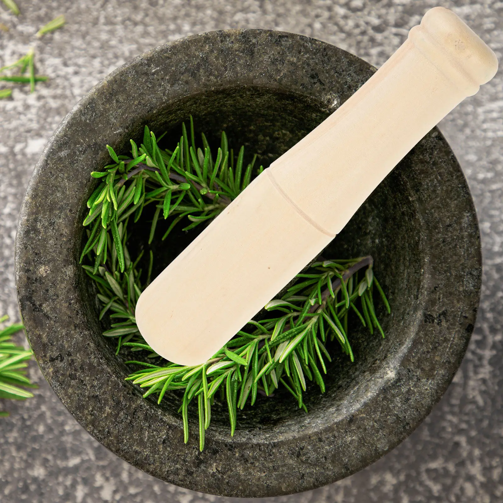 2Pcs Wood Pestle Stick Medicine Manual Grinding Rod for Chinese Medicine Kitchen Food Masher Garlic Spice Grinder