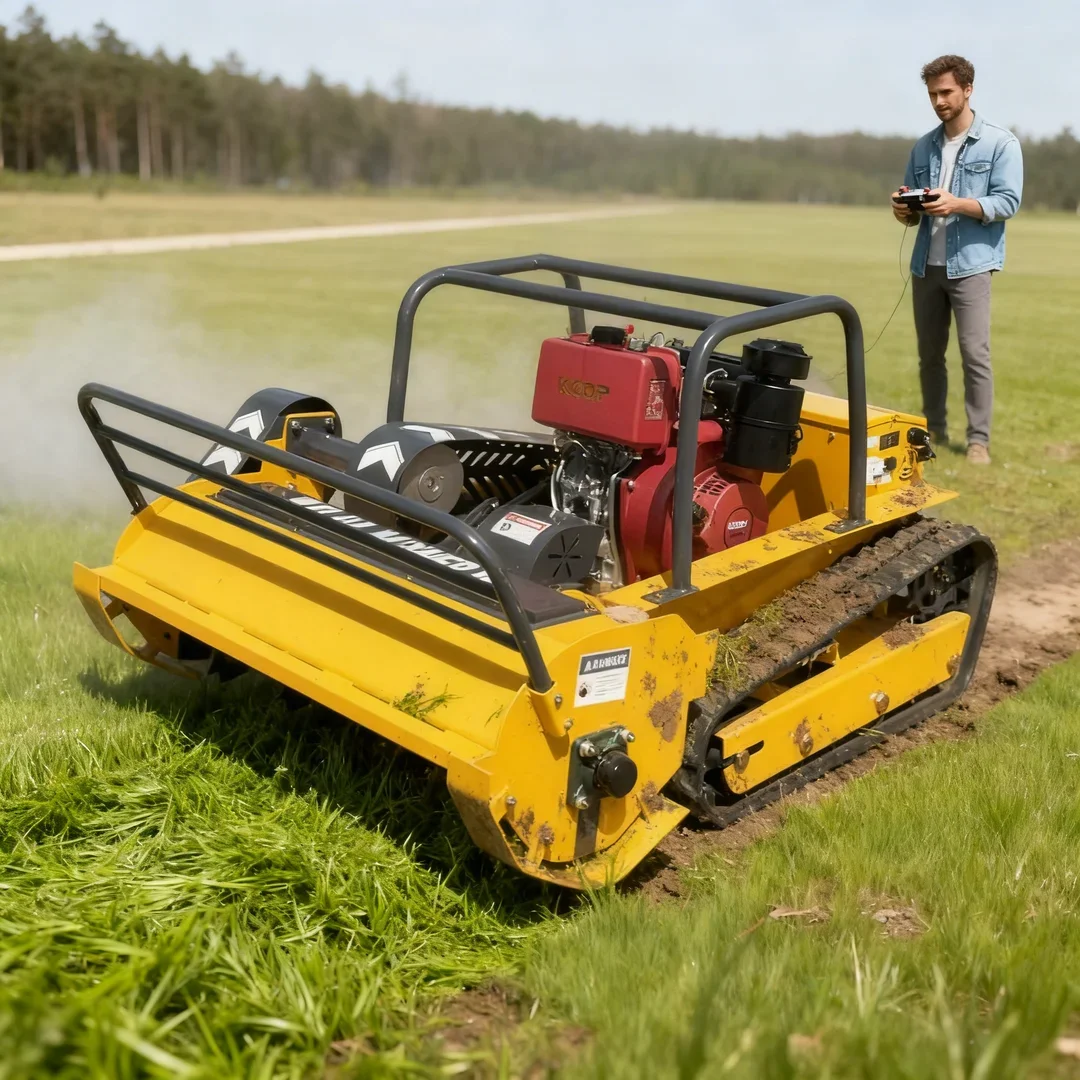

Customized 800-1200mm Cutting Width Remote Control Crawler Flail Lawn Mower Home and Commercial Lawn Care Machine