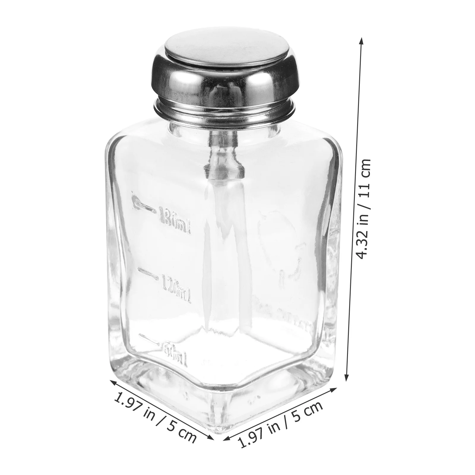 

Clear Glass Pump Bottle Empty Transparent Glass Dispenser Press Type Suitable for Nail Polish Remover Liquid Empty Pump Bottles