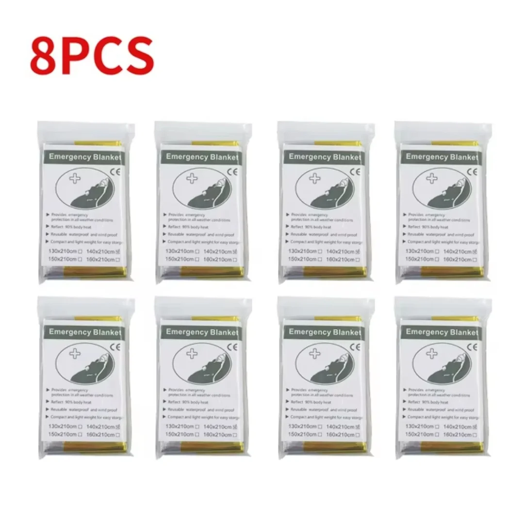 5-30Pc Outdoor Emergency Gold-Sliver Survival Deken Waterdicht Ehbo Rescue Gordijn Folie Thermische Militaire Deken 130X210Cm