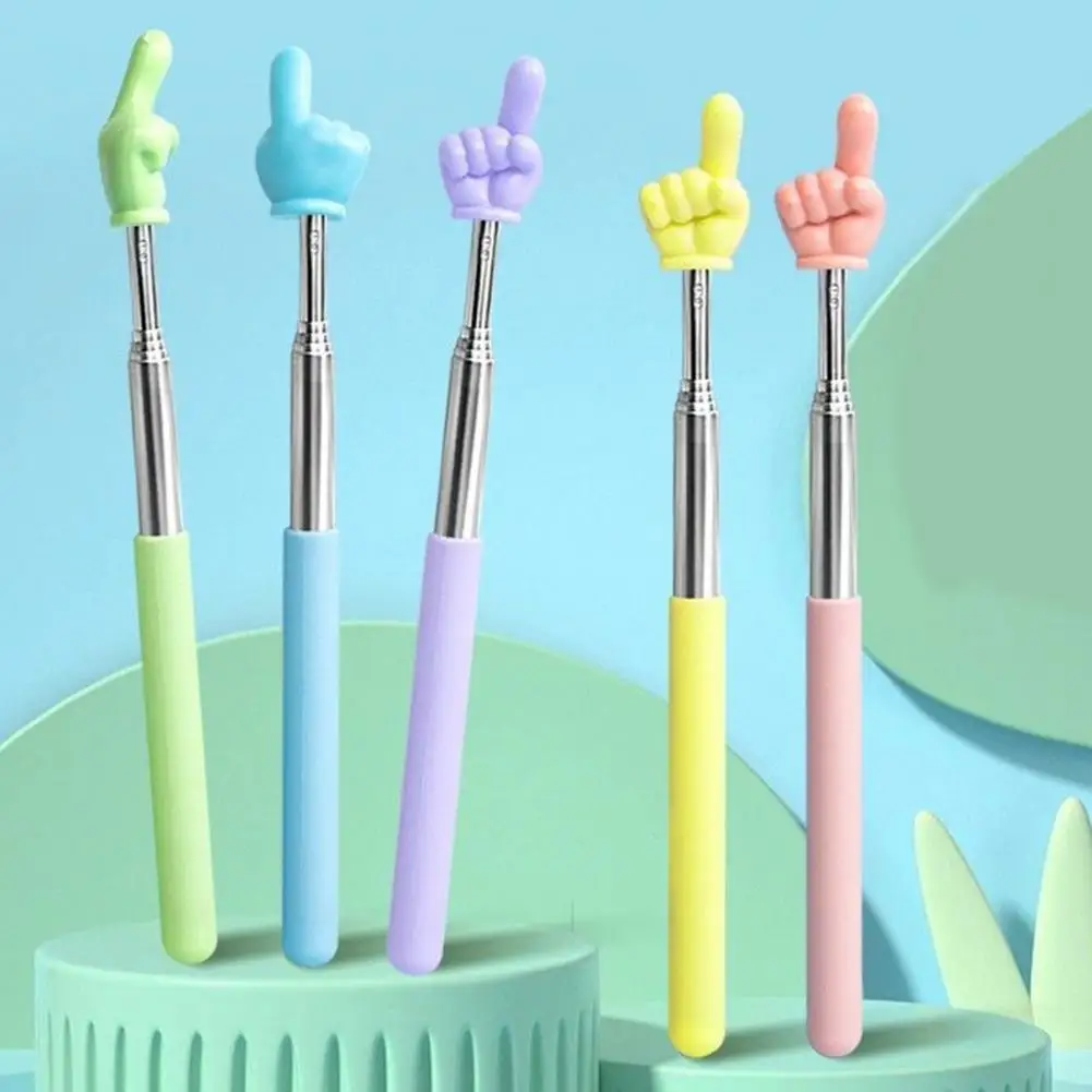 Reading Stick Learning Tool Telescopic Finger Reading Stick Set for Teachers Whiteboard Pointer with Finger Design Retractable