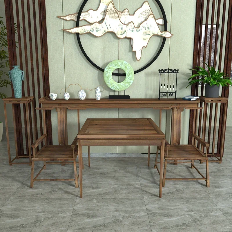 

Rural Hall Hall Hall Altar Villa Incense a Long Narrow Table Old-Fashioned Square Table for Eight People Black Walnut