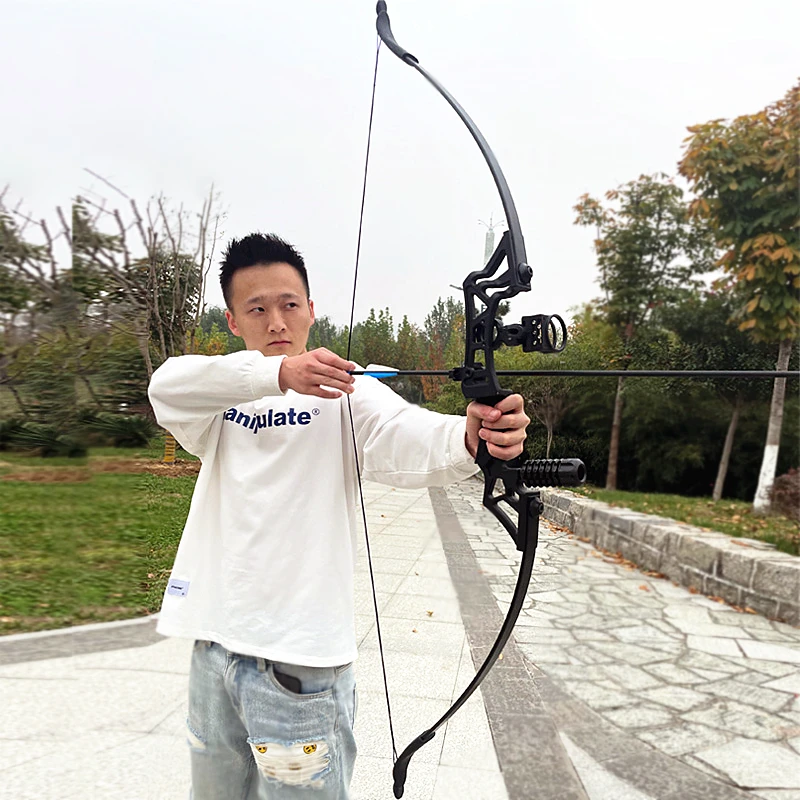 Bow และ Arrow กีฬายิง Compound Bow แบบดั้งเดิม Bow อุปกรณ์เกมกลางแจ้งโลหะผสม Slingshot การล่าสัตว์